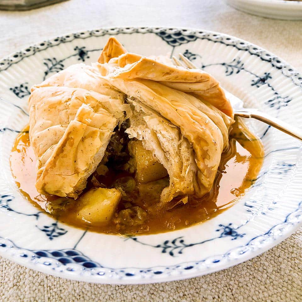 Phyllo-Wrapped Apple Dumplings with Apple Cider Sauce EXIM Asian